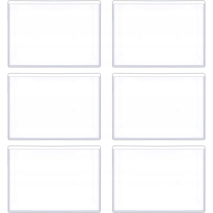 Set 6 huse transparente A7 pentru documente, protectie, compact, universal