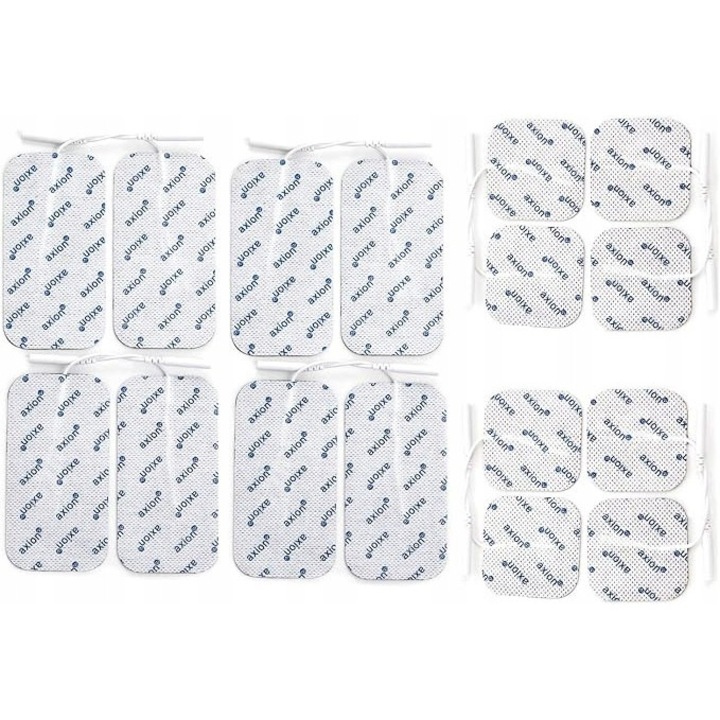 Set electrozi TENS-EMS, Axion, 16 bucati, 10x5cm si 5x5cm, autocolante, reutilizabile