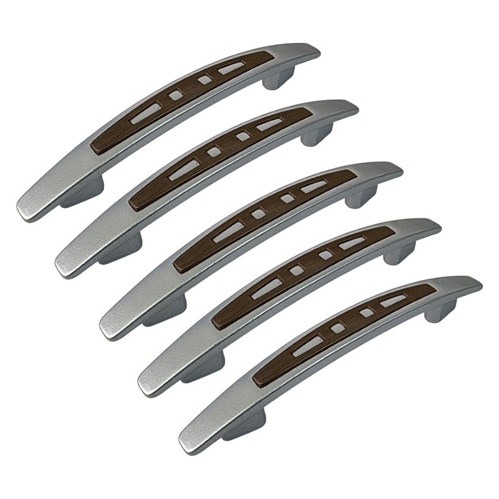 Set 5 Manere din plastic, 2108-07, lungime 148 mm, distanta gauri 96 mm, nuc