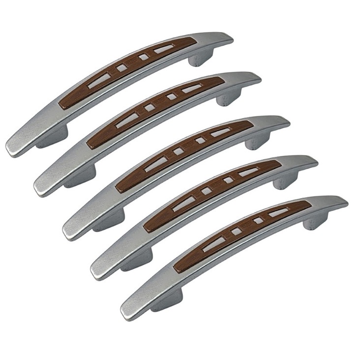 Комплект от 5 пластмасови дръжки, 2108-06, дължина 148 мм, разстояние между дупките 96 мм, череша