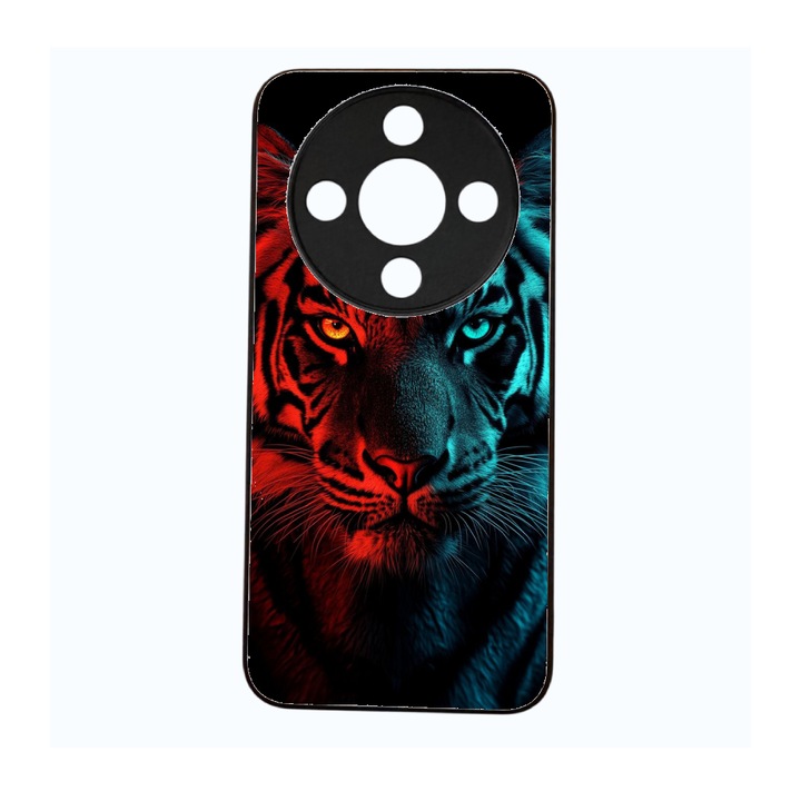 Husa Premium compatibila cu Honor Magic 8 Lite, Silicon TPU, Design Urban Neon Graffiti Tiger Style, Multicolor