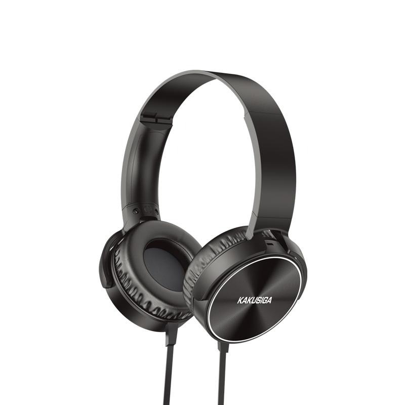 Casti cu fir Kakusiga KSC-703, Microfon incorporat, On Ear, 3.5mm, Cablu 1.2m, Negru
