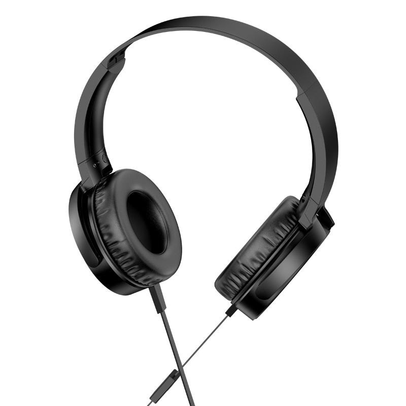 Casti cu fir Kakusiga KSC-703, Microfon incorporat, On Ear, 3.5mm, Cablu 1.2m, Negru
