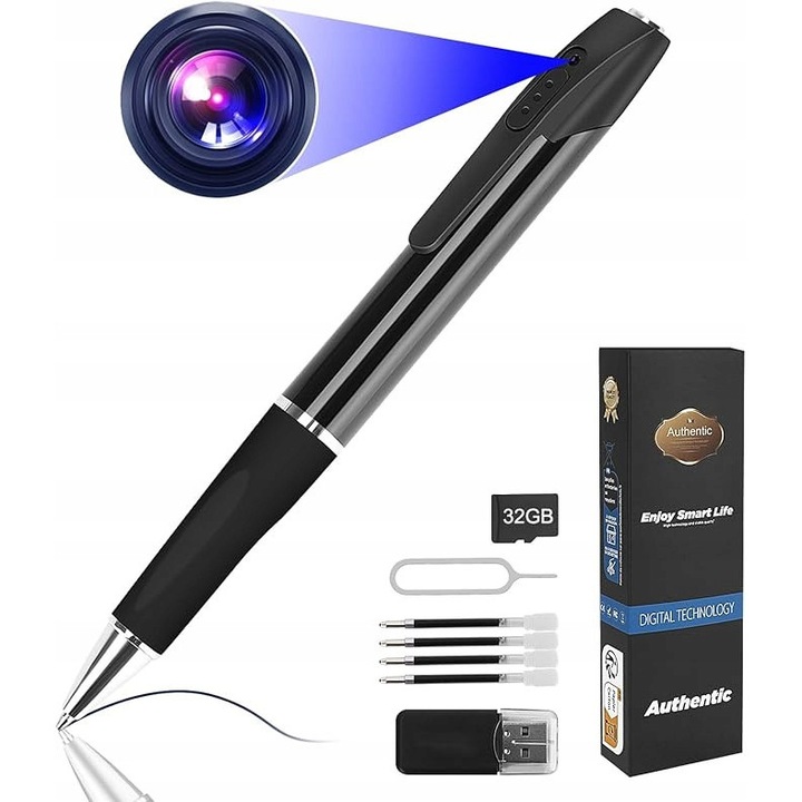 Mini camera de supraveghere 1080p, 32GB, prietenoasa cu utilizatorul, portabila