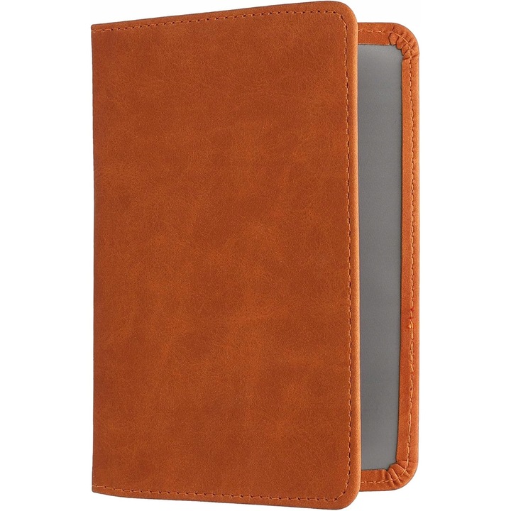 Etui documente auto, jasnobraz, 12x17,5cm, cu compartimente pentru carduri