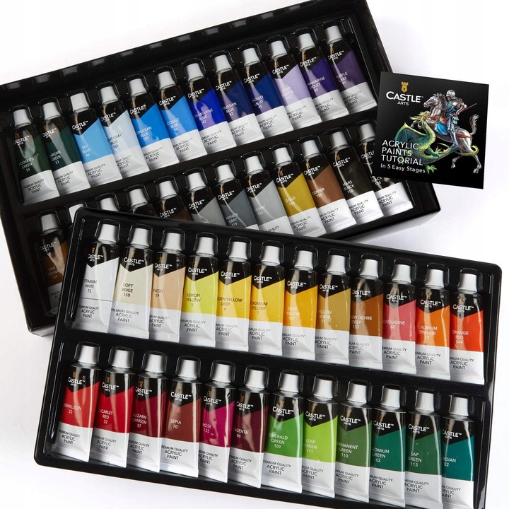Set vopsele acrilice, Castle Art Supplies, 48 tuburi 22 ml, multicolor