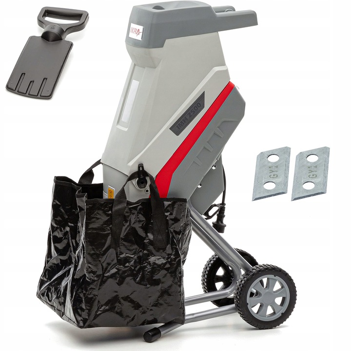 Tocator electric IKRA, 2500 W, 45 litri, gri/rosu, 46x37x91 cm, set cu sac de colectare