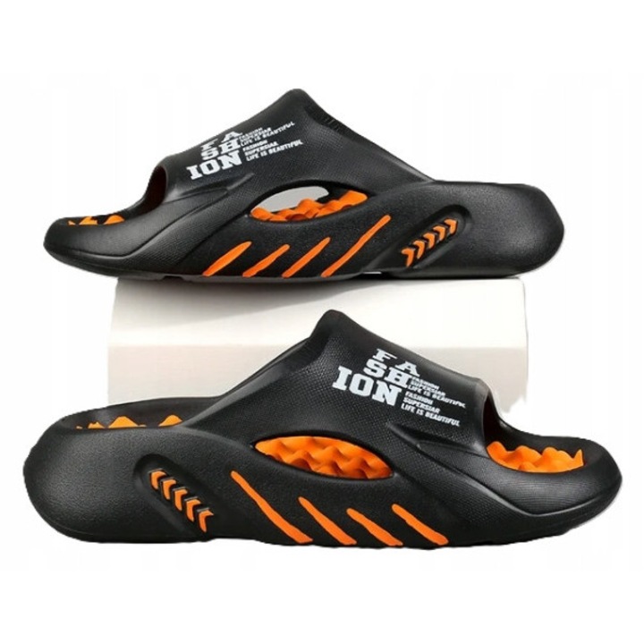 Slapi barbati, casual, negru