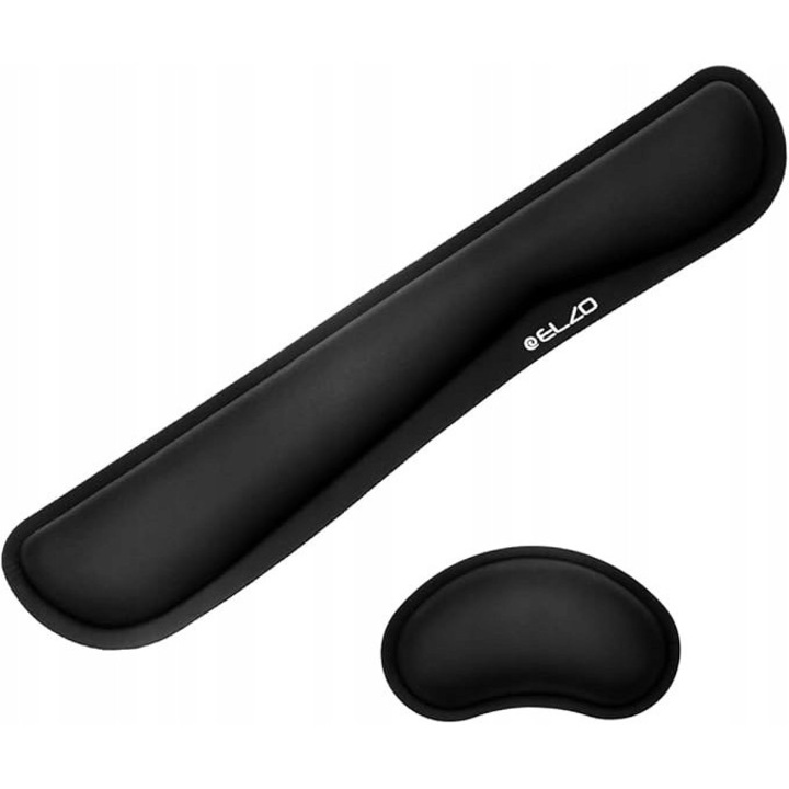 Ergonomikus csuklótámasz, Elzo, Fekete, Memóriahab