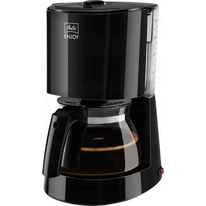 Cafetiere Melitta, model cu cana de sticla, 10 cani, negru, 262x207x357mm