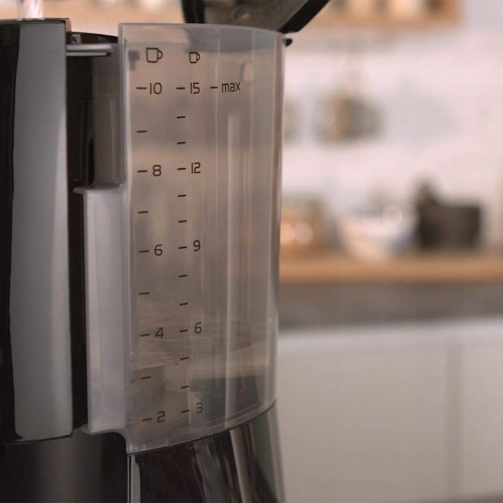 Cafetiere Melitta, model cu cana de sticla, 10 cani, negru, 262x207x357mm