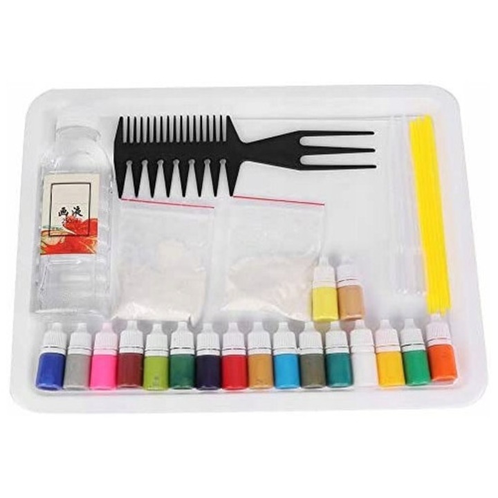 Set 18 vopsele acrilice, pentru marmurare, educatie timpurie, interactiune parinte-copil