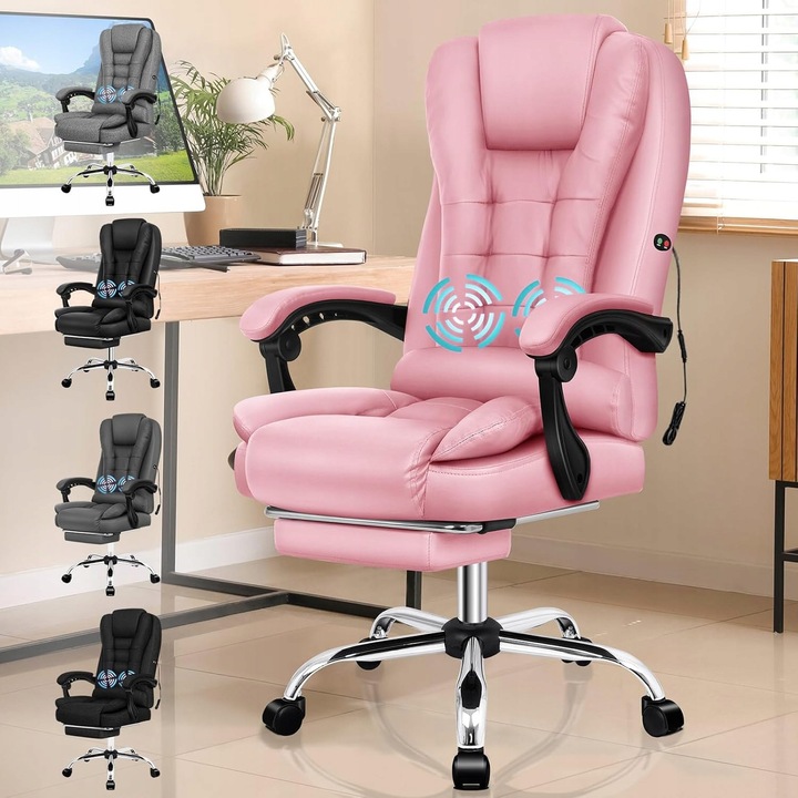 Scaun ergonomic, Roz, Reglare inaltime, Functie masaj