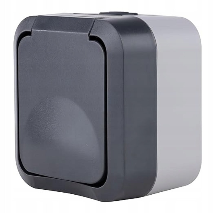 Gniazdko electric REV AquaStorm IP55, antracit, montaj natynkowy, 230V, 16A