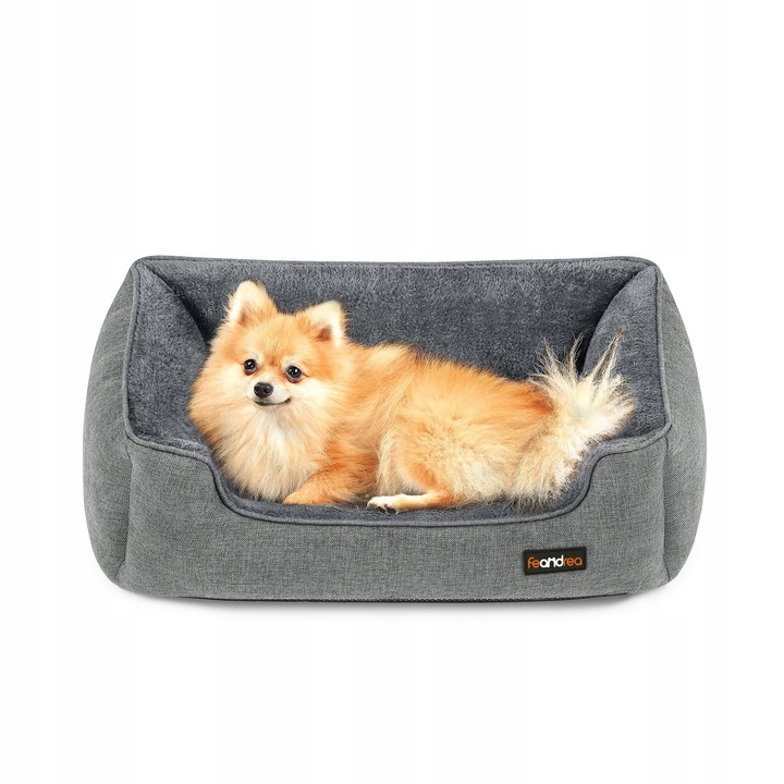 Легло за кучета Feandrea, 70x55x21см, сиво, мек материал, подвижна възглавница
