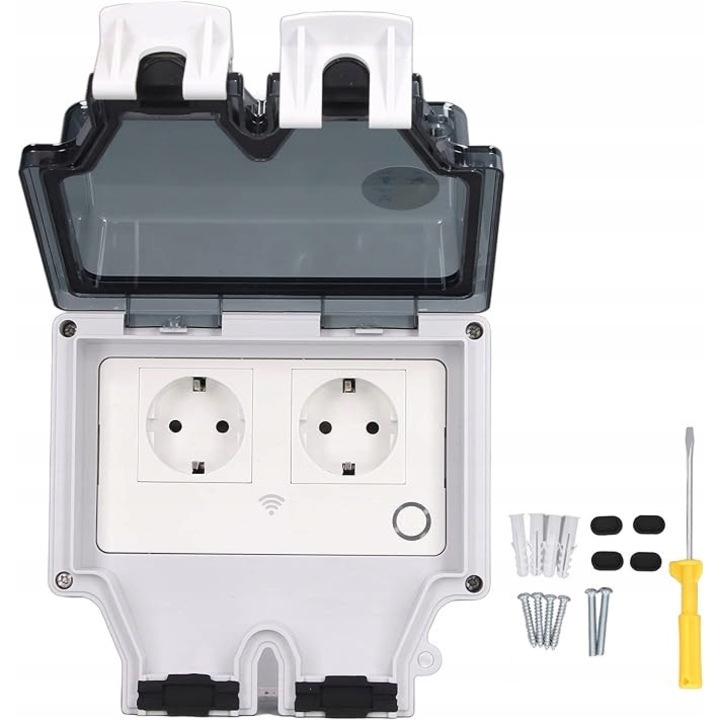 Gniazdo Inteligent WiFi SNW-2SR, IP66, zidar, 250V/16A, negru