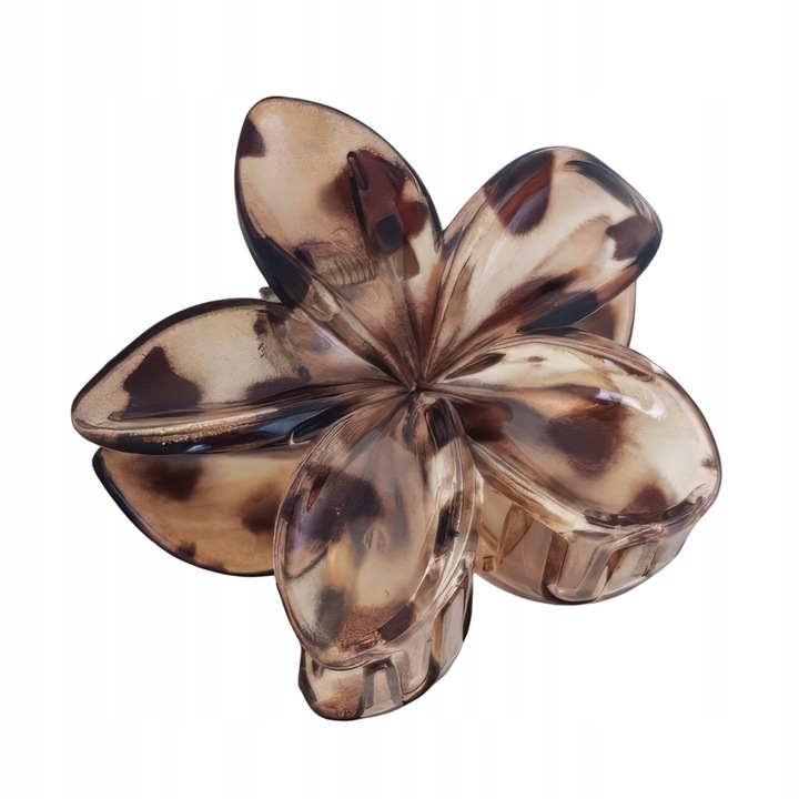 Átlátszó hajcsat, 8 cm, virágmintás, állatmintás