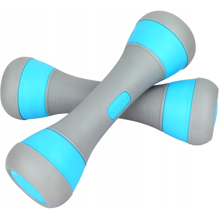 Set haltere Neopren 2x2kg, Albastru, 24,2x7,3cm