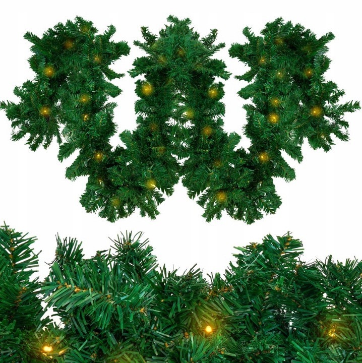 LED karácsonyi füzér, 3m, zöld, 50 dióda