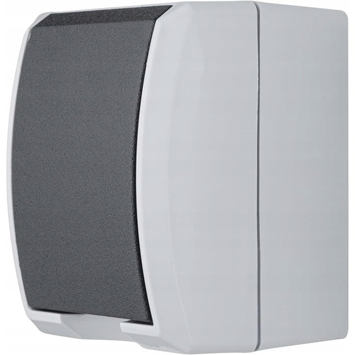 Gniazdo Electric REV AquaForm, 2P, IP44, gri, montaj natynkowy