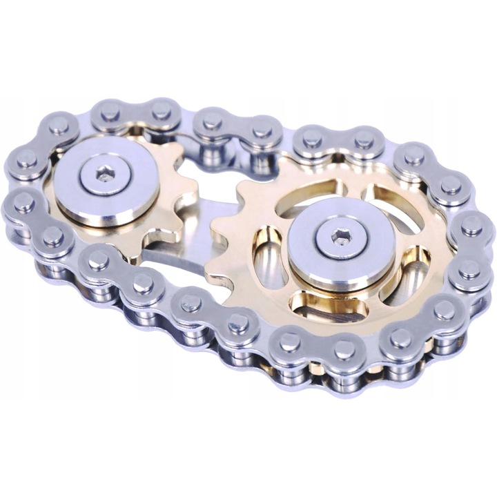 Spinner mecanic antistres, design unic, metalic, auriu, dimensiuni mici