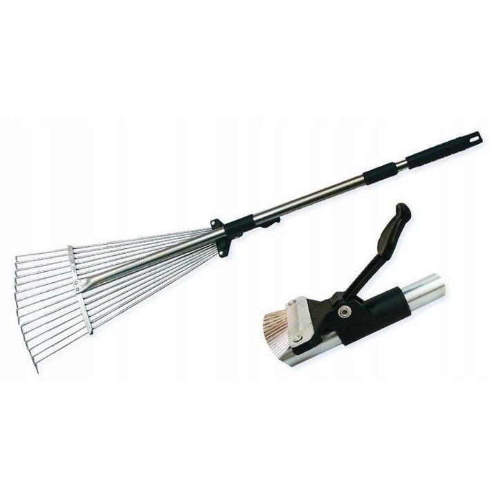 Greble metalice reglabile pentru frunze si iarba, 20-56cm, 160cm