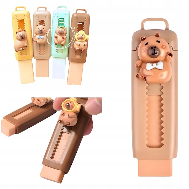 Gumka de sters Kapibara, Inn, multicolor, 7x2,5x5cm, set 1 buc.