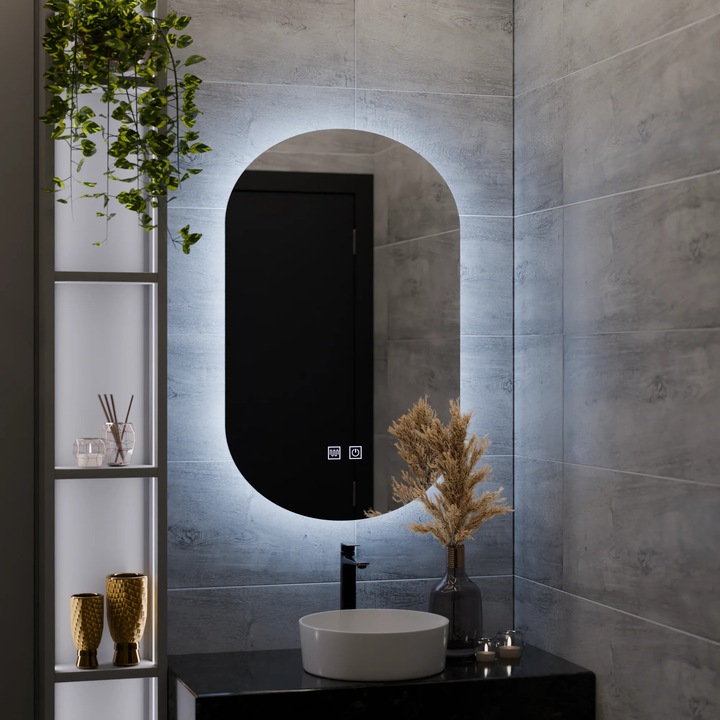 Oglinda LED Ovala 24 W, 50*80, IP20, Lumina rece, Touch