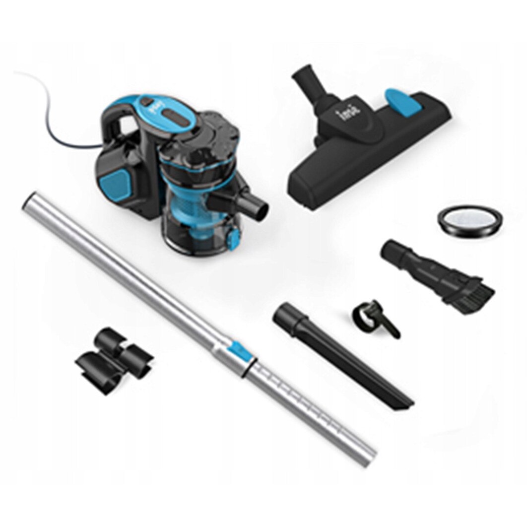 Aspirator vertical si manual INSE i5 600W, putere de aspiratie 18kPa, fara sac, albastru, 1L