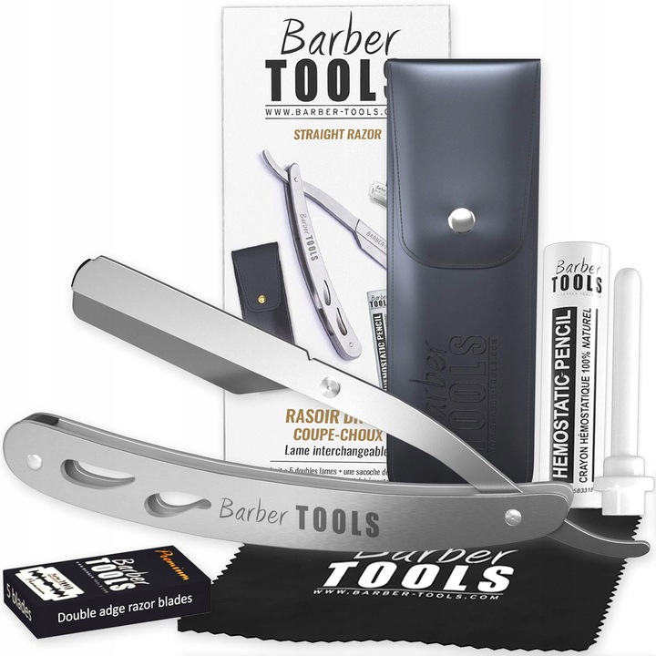 Lama ras, Barber Tools, set cu 5 lame, etui