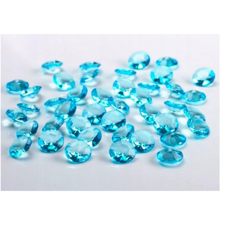 100 db türkiz díszkő készlet, 12mm, kristály hatású