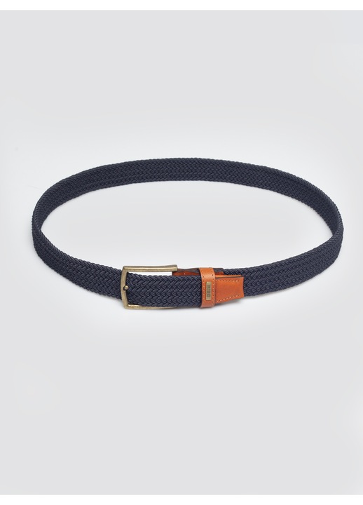 Férfi fonott öv bőrbetétekkel, sötétkék Abris 403 BIG STAR