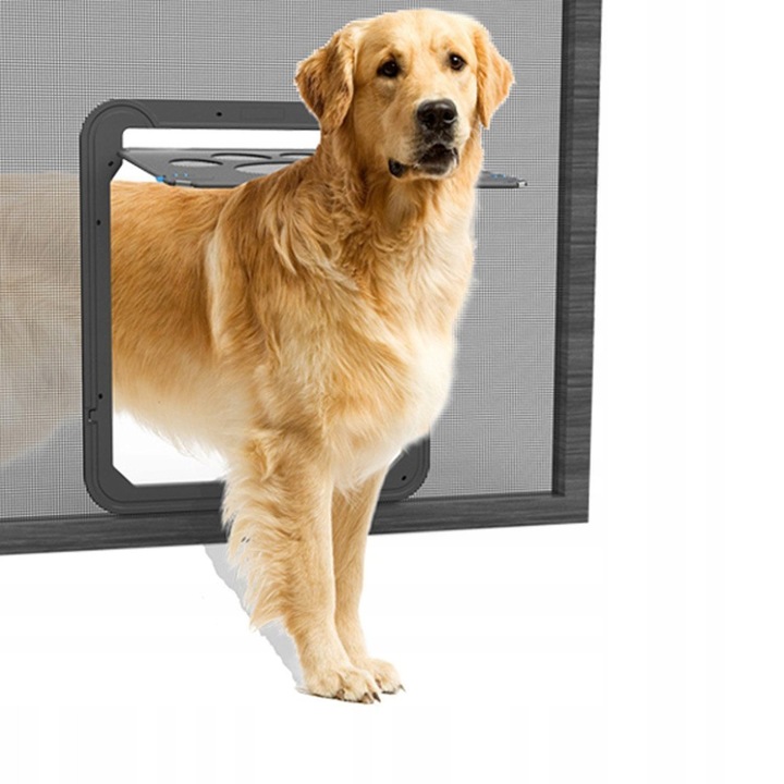 Usa cu magnet pentru animale de companie, Namsan, 31x36cm, neagra, instalare usoara