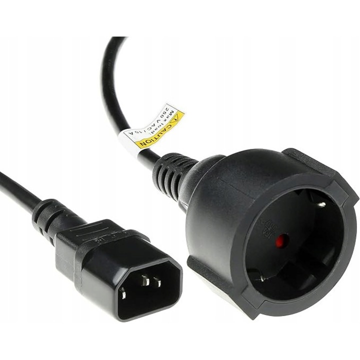 Cabluri de alimentare, ACT, AK5219, 0,6m, C14-Koppler, negru