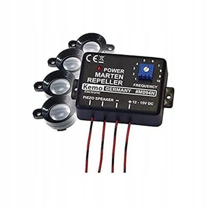 Dispozitiv de descurajare pentru rozatoare Kemo, 4 difuzoare, ultrasonic, ecologic, instalare usoara