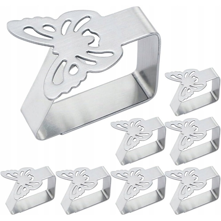 Комплект от 8 щипки за покривки, 1,5 мм, устойчиви на ръжда