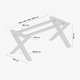 MetaloPro Belaga Extreme Picioare Masa in Forma de X din Otel 160x80x72 cm Design Industrial Robuust Negru Mat