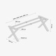 MetaloPro Belaga Extreme – Picioare Masa in Forma de X din Otel, Acoperire cu Pulbere, 260x80x72 cm, Design Industrial, Negru Mat