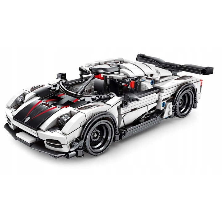 Комплект за конструиране Състезателна кола 728 елемента, с подвижни елементи