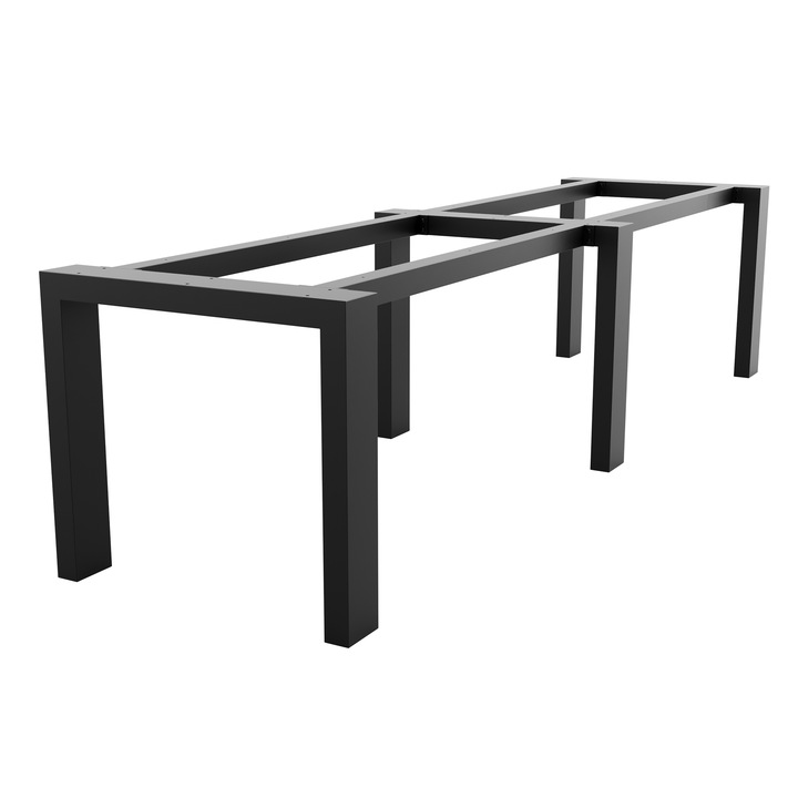 Cadru Metalic Etamin Extreme Long MetaloPro, 360x80x72cm, Negru Mat, Picioare Reglabile