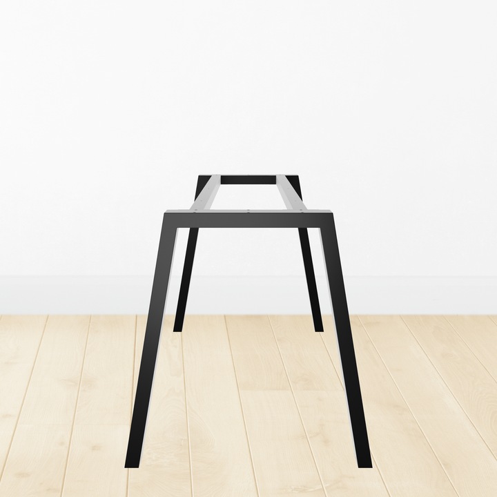 Cadru Masa MetaloPro Thusia 150x70x72 cm Otel Negru Mat, Design Minimalist, Picioare Reglabile