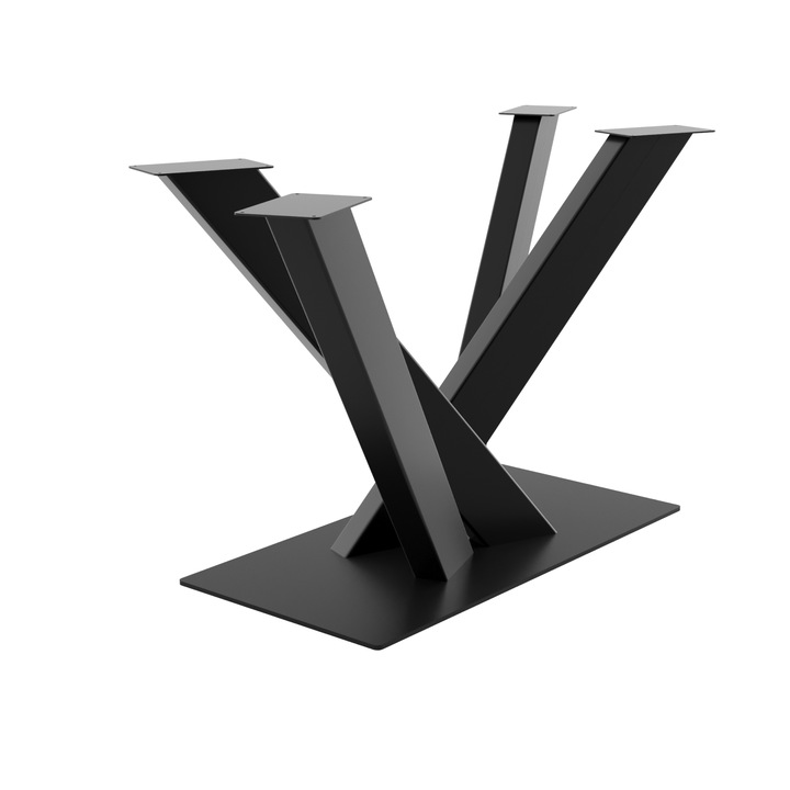 MetaloPro Altair Picior Masa Central Metalic pentru Mese de Dining si Lucru Moderne in Case si Birouri Negru