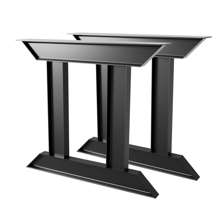 MetaloPro Pasadena Picioare Masa Industriale – 2 Buc Suport Metalic Stabil pentru Masa Dining/Birou, Otel Negru Mat