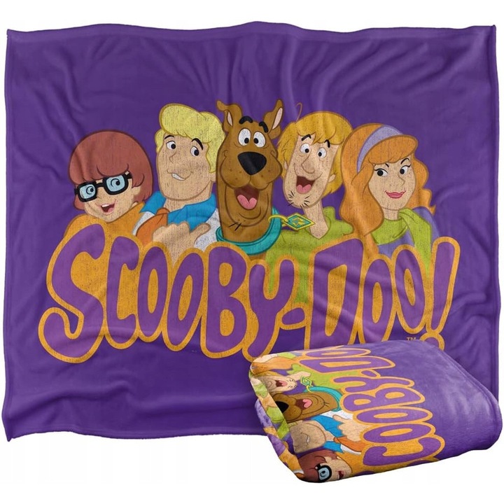 Patura decorativa Scooby Doo, multicolor, 150x130cm, usoara, respirabila
