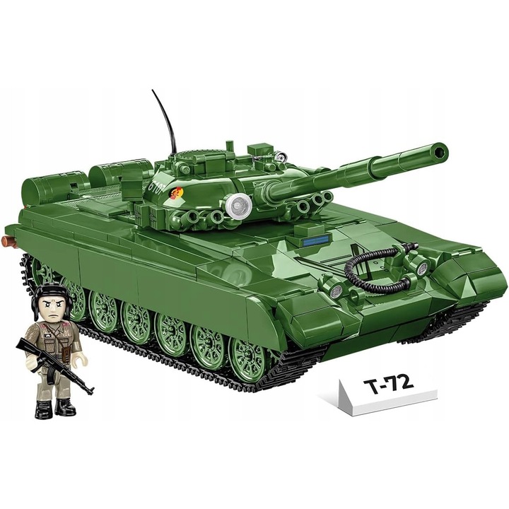 Set de constructie T-72 M1, tanc militar, multicolor, instructiuni ilustrate