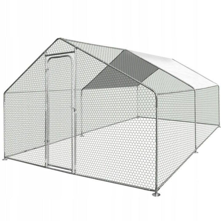 Cusca acoperita pentru animale si pasari, Zipper, 3m x 4m x 2m, plasa verde, set complet
