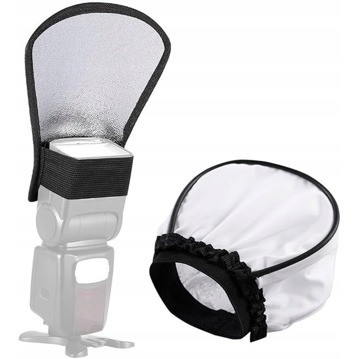 Set 2 bucati difuzor blitz universal 2 in 1, Leeq, argintiu, usor si portabil