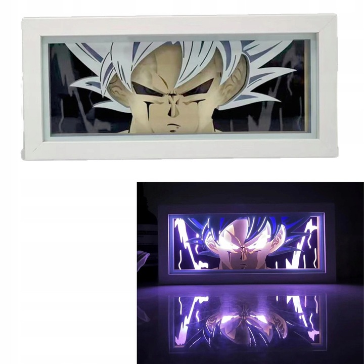 Lampa 3D Dragon Ball Son Goku, efect de umbra, violet, 21x9,5x5,3 cm