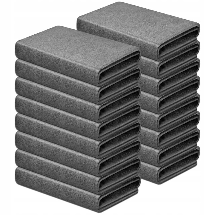 Set 16 lavete din microfibra, 30x30 cm, gri, superabsorbante, reutilizabile