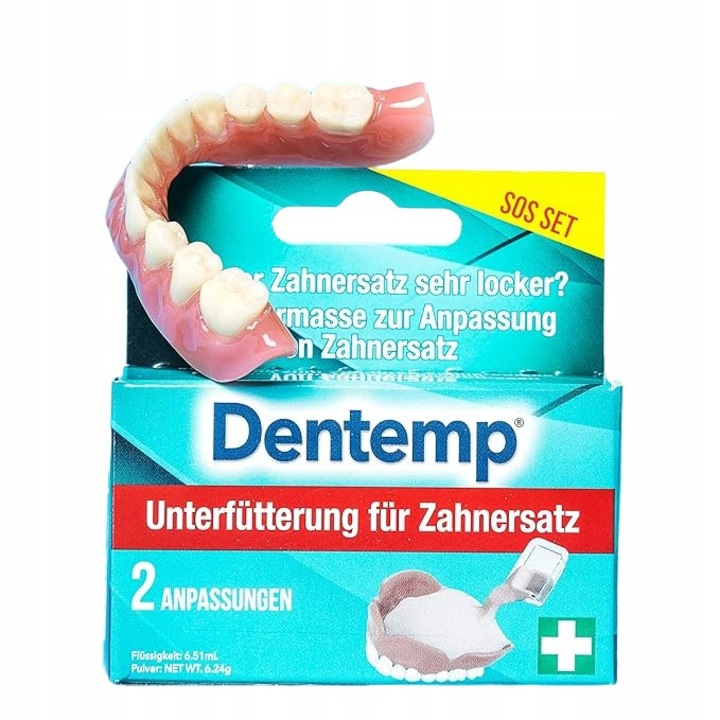 Set de reparare proteze dentare GALAX, adeziv, confort sporit, 2 aplicatii